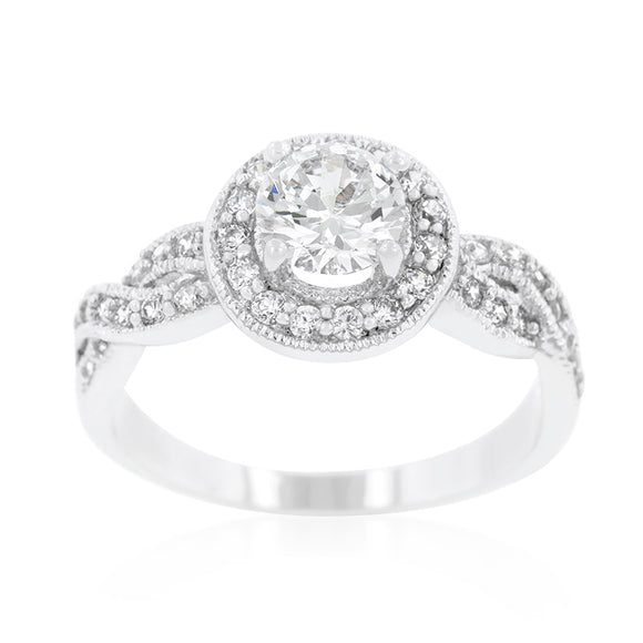 Round Cut Halo Engagement Ring