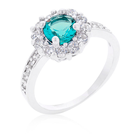 Bella Birthstone Engagement Ring in Blue