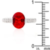 Red Oval Cubic Zirconia Engagement Ring