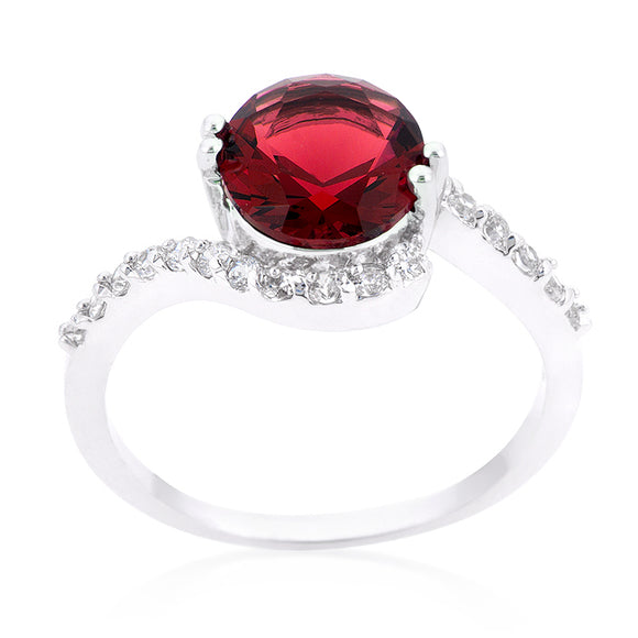 Red Swirling Engagement Ring