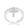 Christine 0.2ct CZ Rhodium Cross Charm Ring