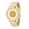 Shira Crystal Leather Watch With Gold Leather Strap