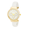 Reyna Gold White Leather Cuff Watch